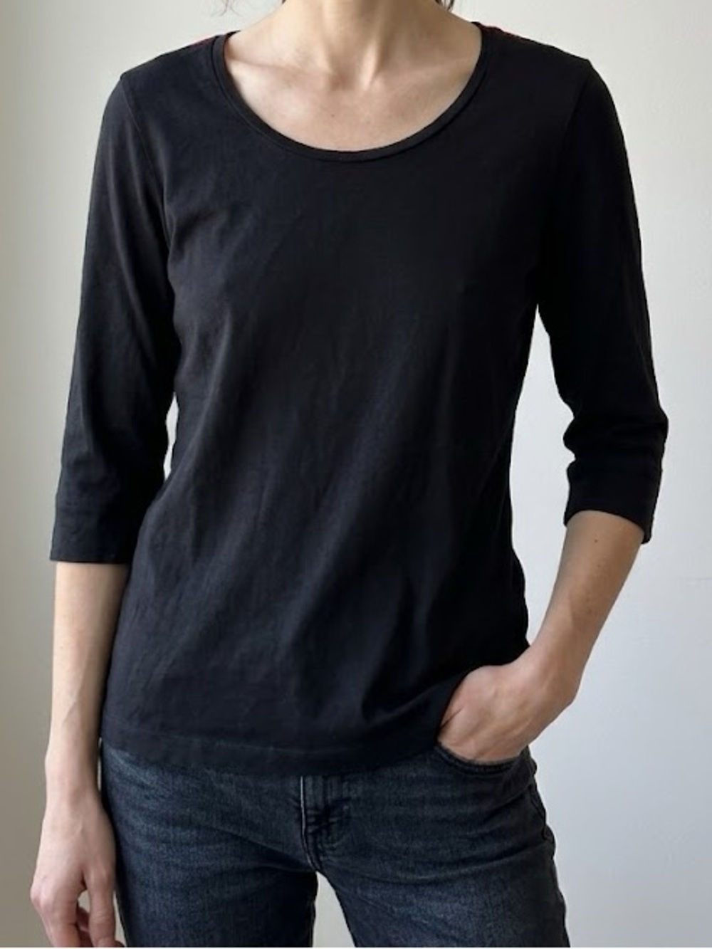 Burberry London Black Long Sleeve Tee Large